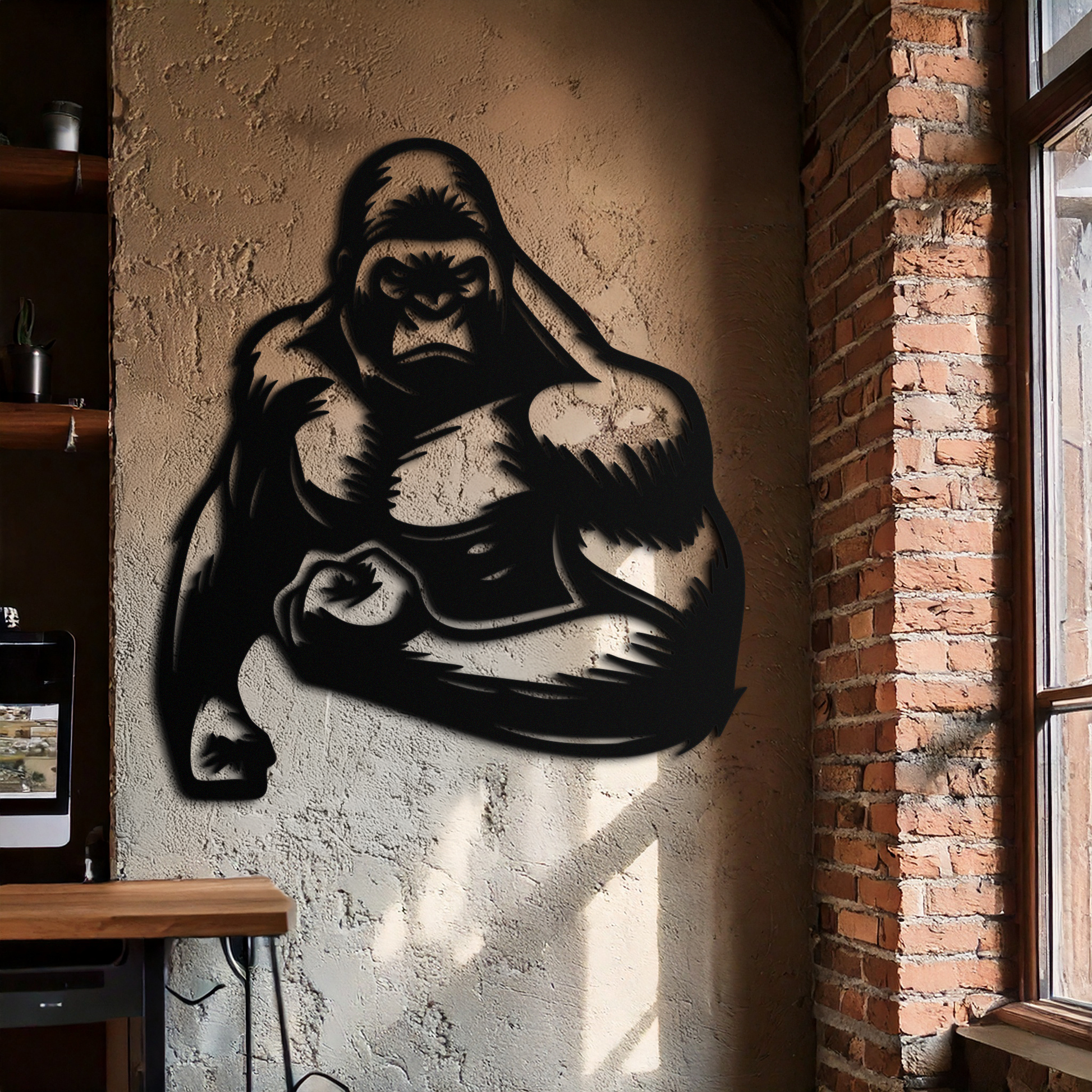 Angry Gorilla Metal Wall Art – Fierce Jungle Animal Decor for Gym and Man Cave- KAF592 - Tampa Home & Garden Store