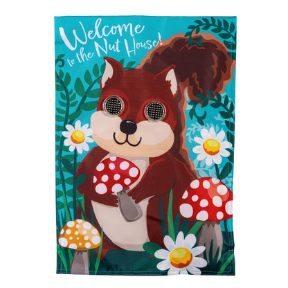 Animated Nutty Squirrel Applique Lighted Garden Flag - Tampa Home & Garden Store