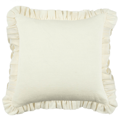 Anita Linen Solid Throw Pillow Cover, Cream Ruffled - Tampa Home & Garden Store