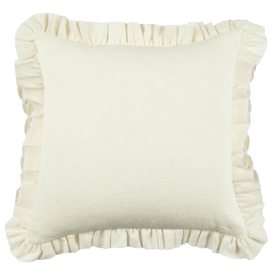 Anita Linen Solid Throw Pillow Cover, Cream Ruffled - Tampa Home & Garden Store
