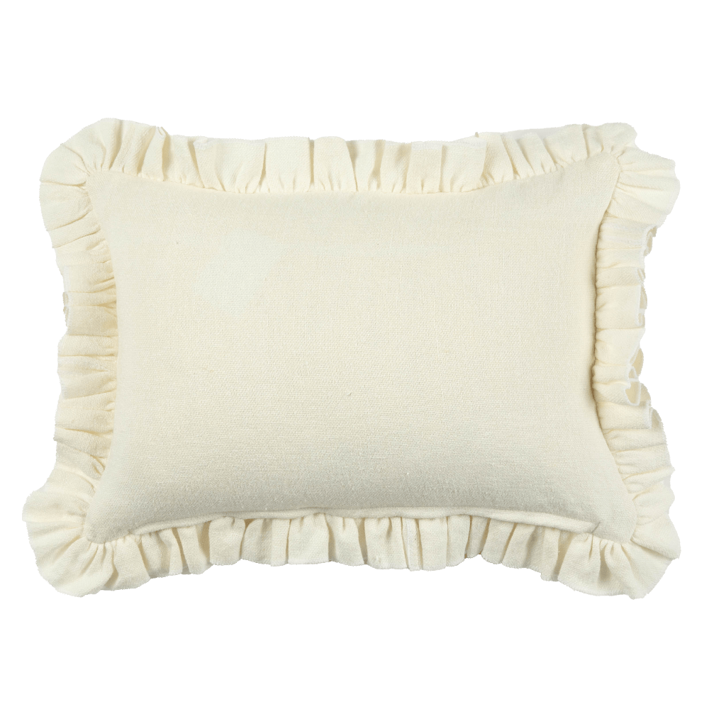Anita Linen Solid Throw Pillow Cover, Cream Ruffled - Tampa Home & Garden Store