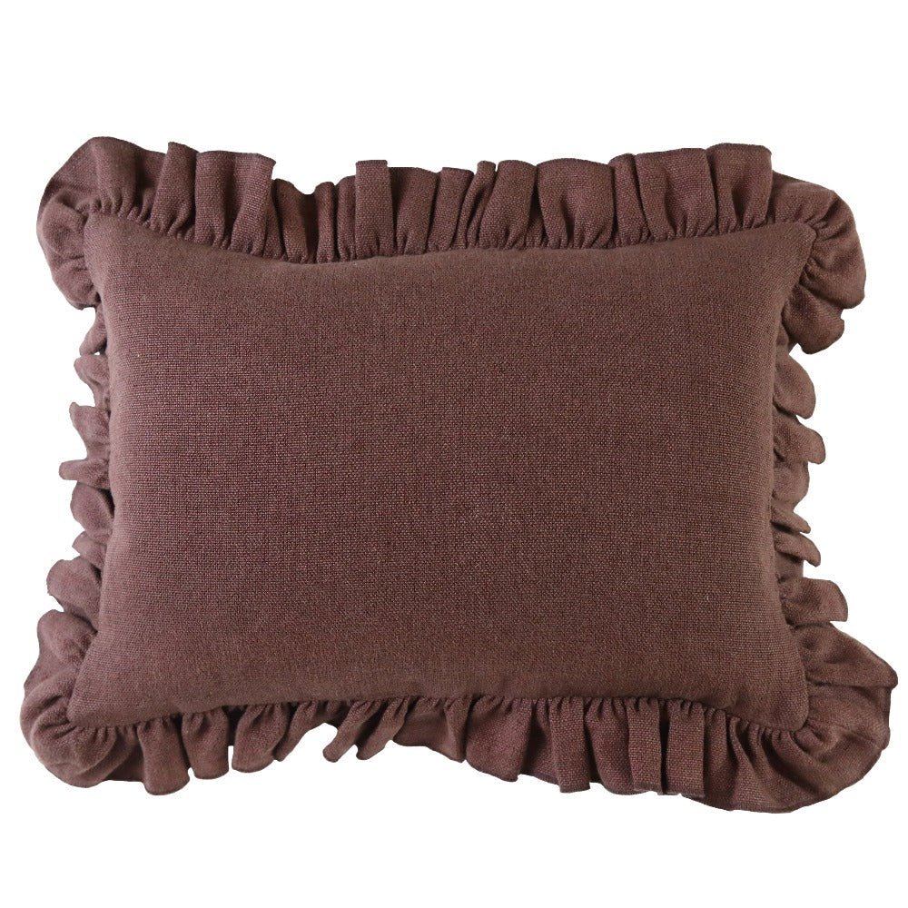 Anita Linen Solid Throw Pillow Cover, Ruby Ruffled - Tampa Home & Garden Store
