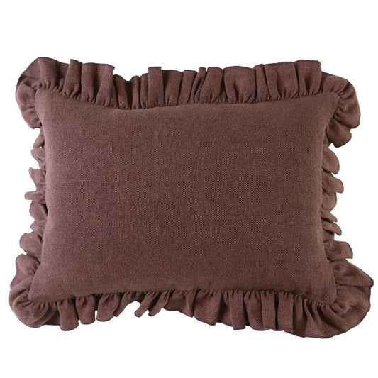Anita Linen Solid Throw Pillow Cover, Ruby Ruffled - Tampa Home & Garden Store