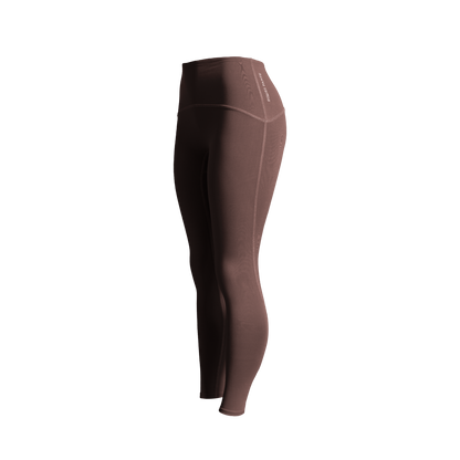 Equestrian Underwear full-length leggings, brown fabric with Eques Pante logo along seam on Tampa Home & Garden Store