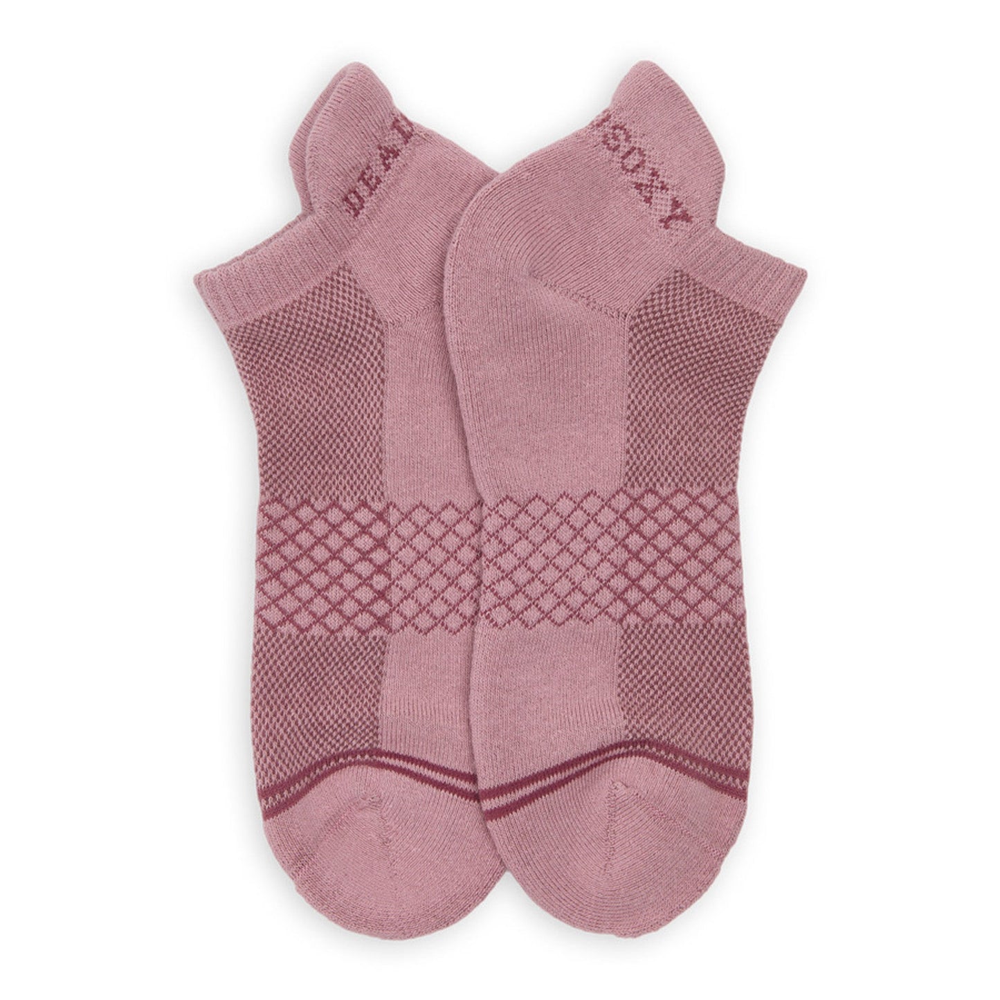 Ankle socks DeadSoxy Blush & Berry 2-pack, pink knit with diamond pattern on Tampa Home & Garden Store