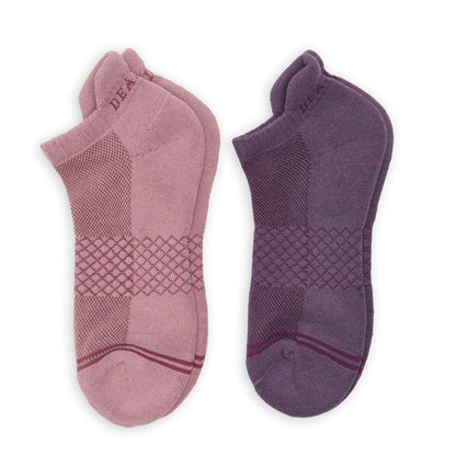 Ankle socks 2-pack Blush & Berry by DeadSoxy in pink and purple with lattice knit pattern on Tampa Home & Garden Store