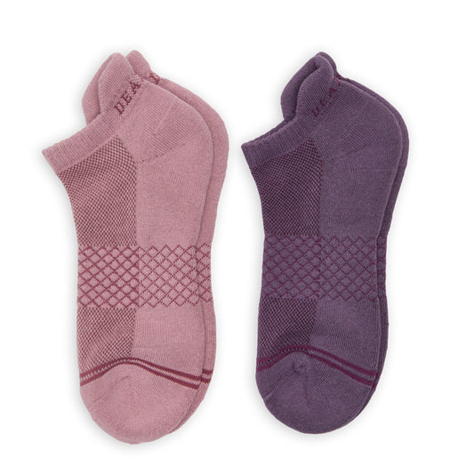 Ankle socks 2-pack Blush & Berry by DeadSoxy in pink and purple with lattice knit pattern on Tampa Home & Garden Store