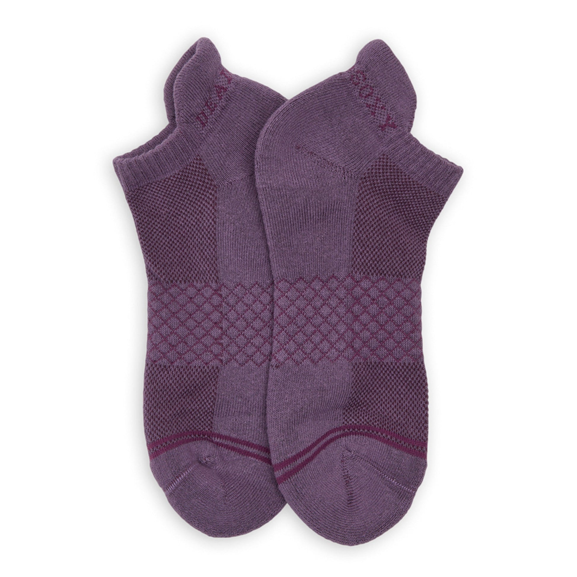 DeadSoxy Cozy Ankle Socks 4-Pack purple knit with geometric diamond pattern on Tampa Home & Garden Store