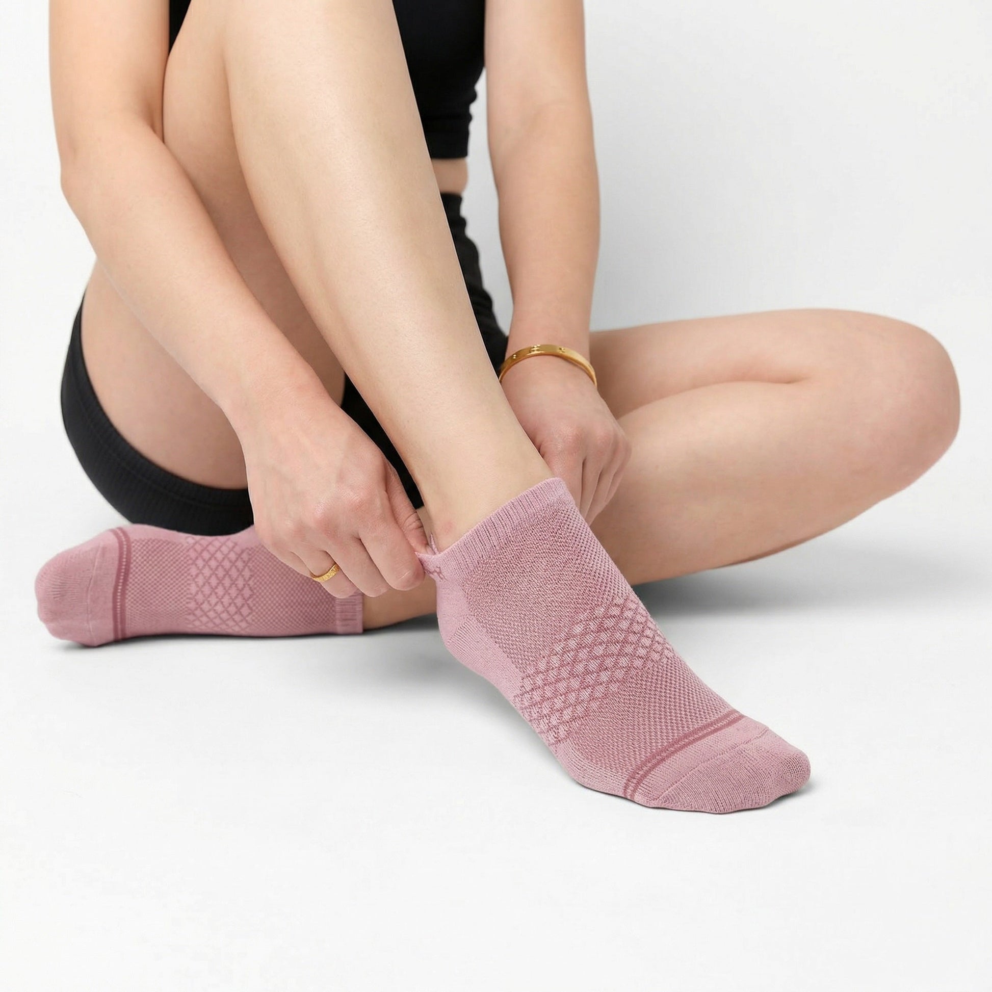 Essentials Ankle Socks 6-Pack by DeadSoxy in soft pink textured fabric on Tampa Home & Garden Store