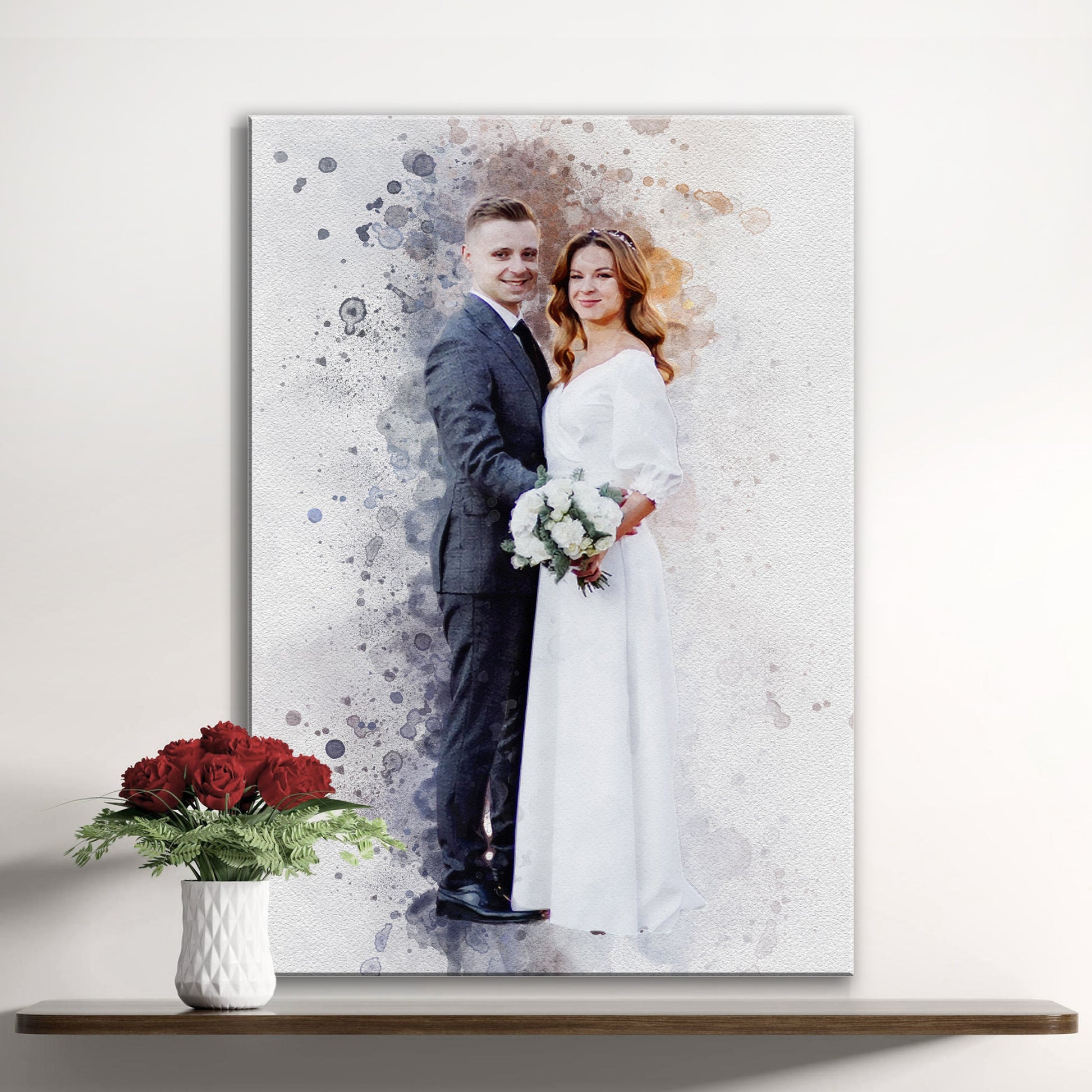 Custom Anniversary Portrait canvas by Tailored Canvases wedding couple and splash on Tampa Home & Garden Store