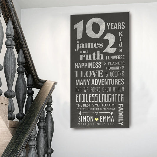 Journey Sign canvas wall art in charcoal gray with white typography by Tailored Canvases on Tampa Home & Garden Store