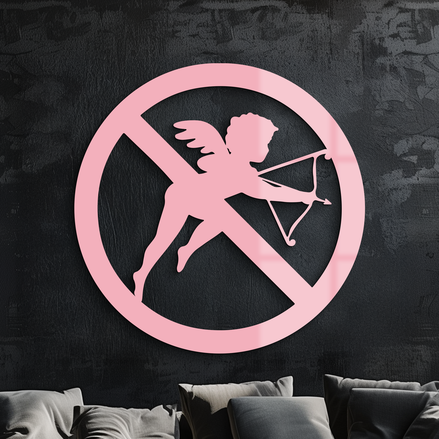 Anti-Cupid Metal Wall Art – Unique Valentine’s Day Decor - KAFGP029 - Tampa Home & Garden Store