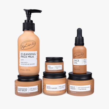 Anti-Aging Skincare Bundle UpCircle six-piece kit: cleansing milk, eye cream, moisturiser on Tampa Home & Garden Store