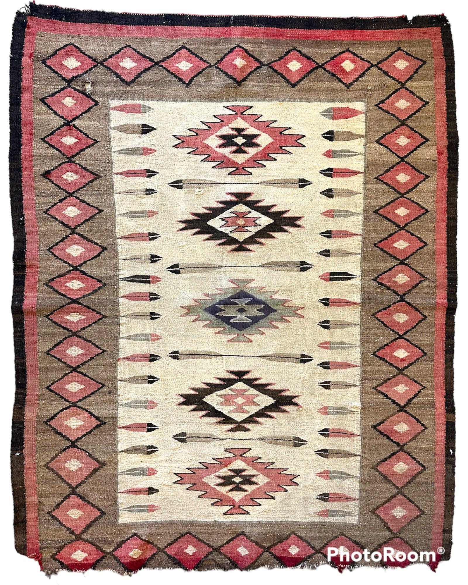 Antique 1880’s Navajo Rug 4’ x 5’ - Tampa Home & Garden Store