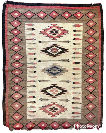 Antique 1880’s Navajo Rug 4’ x 5’ - Tampa Home & Garden Store
