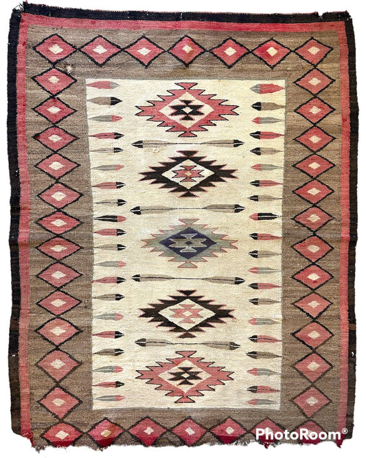 Antique 1880’s Navajo Rug 4’ x 5’ - Tampa Home & Garden Store