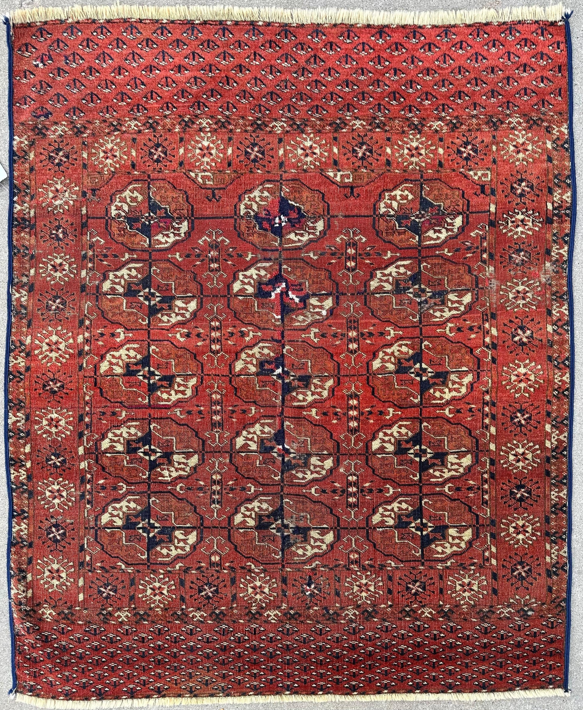 Antique 1880’s Tribal Turkoman Tekke Wedding Rug 3’4” x 4’1” - Tampa Home & Garden Store