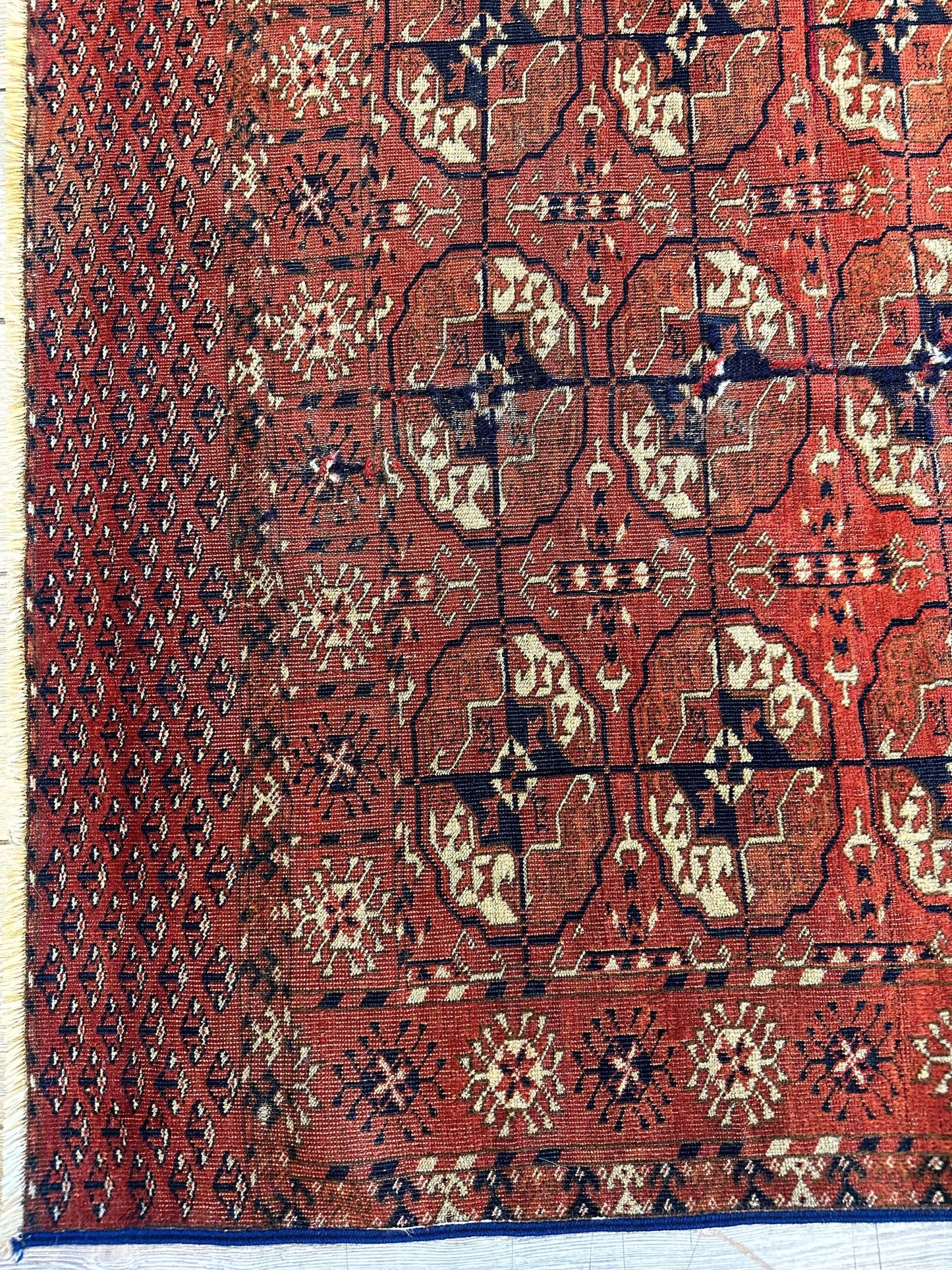 Antique 1880’s Tribal Turkoman Tekke Wedding Rug 3’4” x 4’1” - Tampa Home & Garden Store
