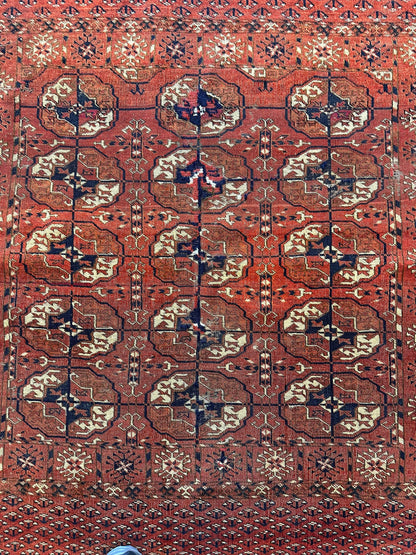 Antique 1880’s Tribal Turkoman Tekke Wedding Rug 3’4” x 4’1” - Tampa Home & Garden Store