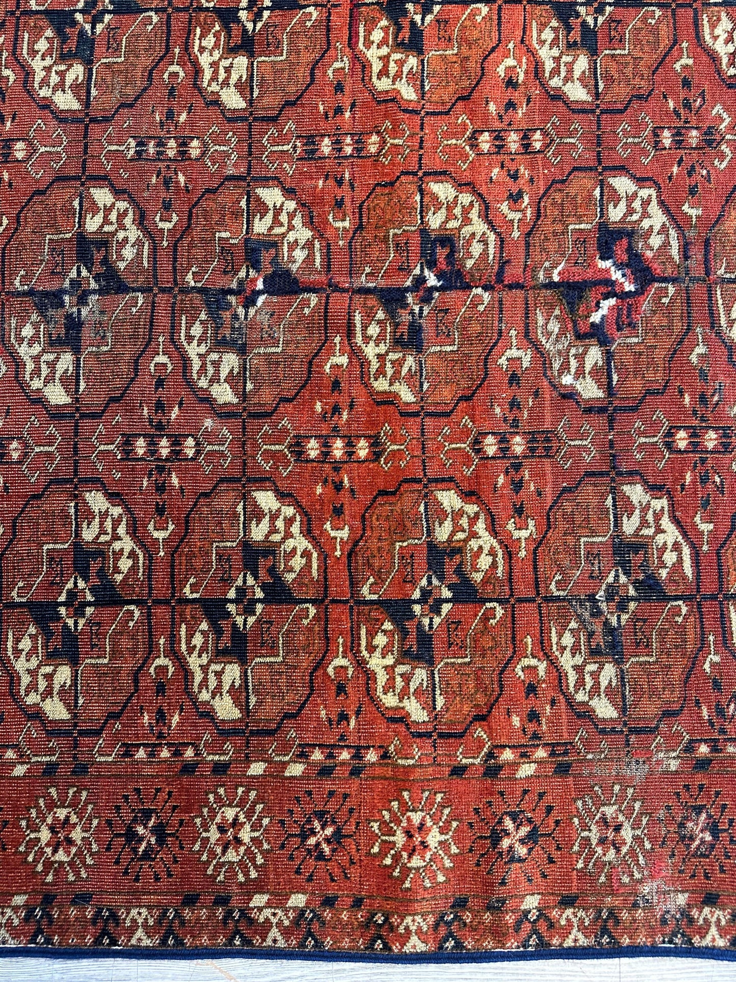 Antique 1880’s Tribal Turkoman Tekke Wedding Rug 3’4” x 4’1” - Tampa Home & Garden Store