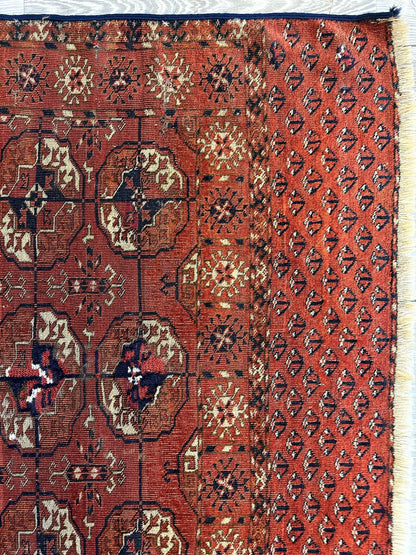 Antique 1880’s Tribal Turkoman Tekke Wedding Rug 3’4” x 4’1” - Tampa Home & Garden Store