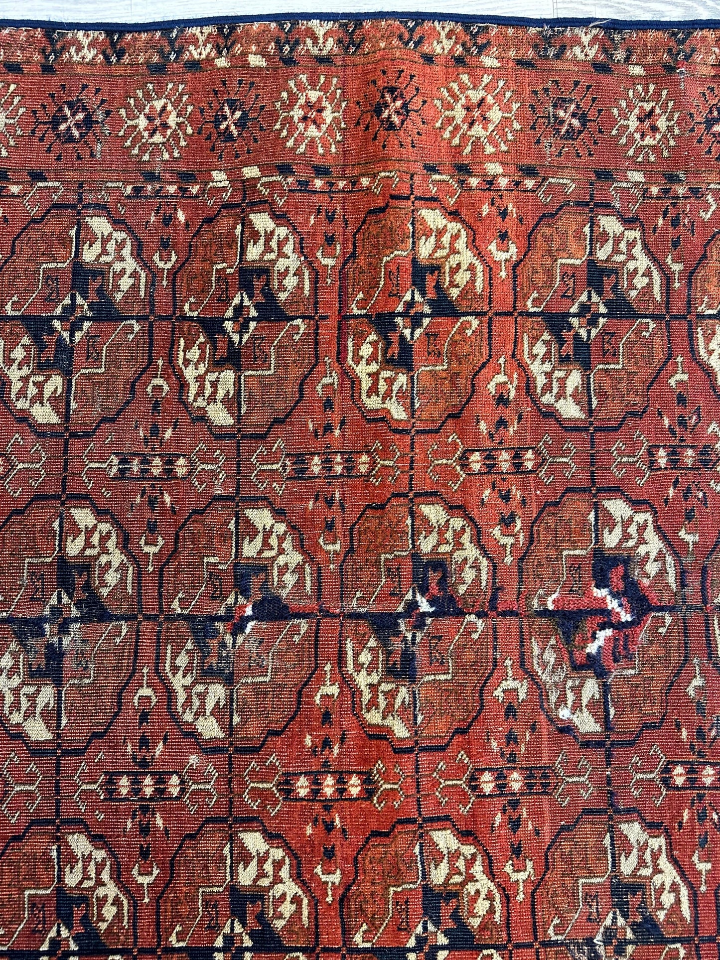 Antique 1880’s Tribal Turkoman Tekke Wedding Rug 3’4” x 4’1” - Tampa Home & Garden Store