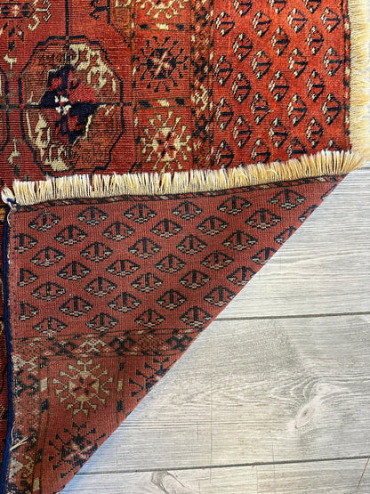 Antique 1880’s Tribal Turkoman Tekke Wedding Rug 3’4” x 4’1” - Tampa Home & Garden Store