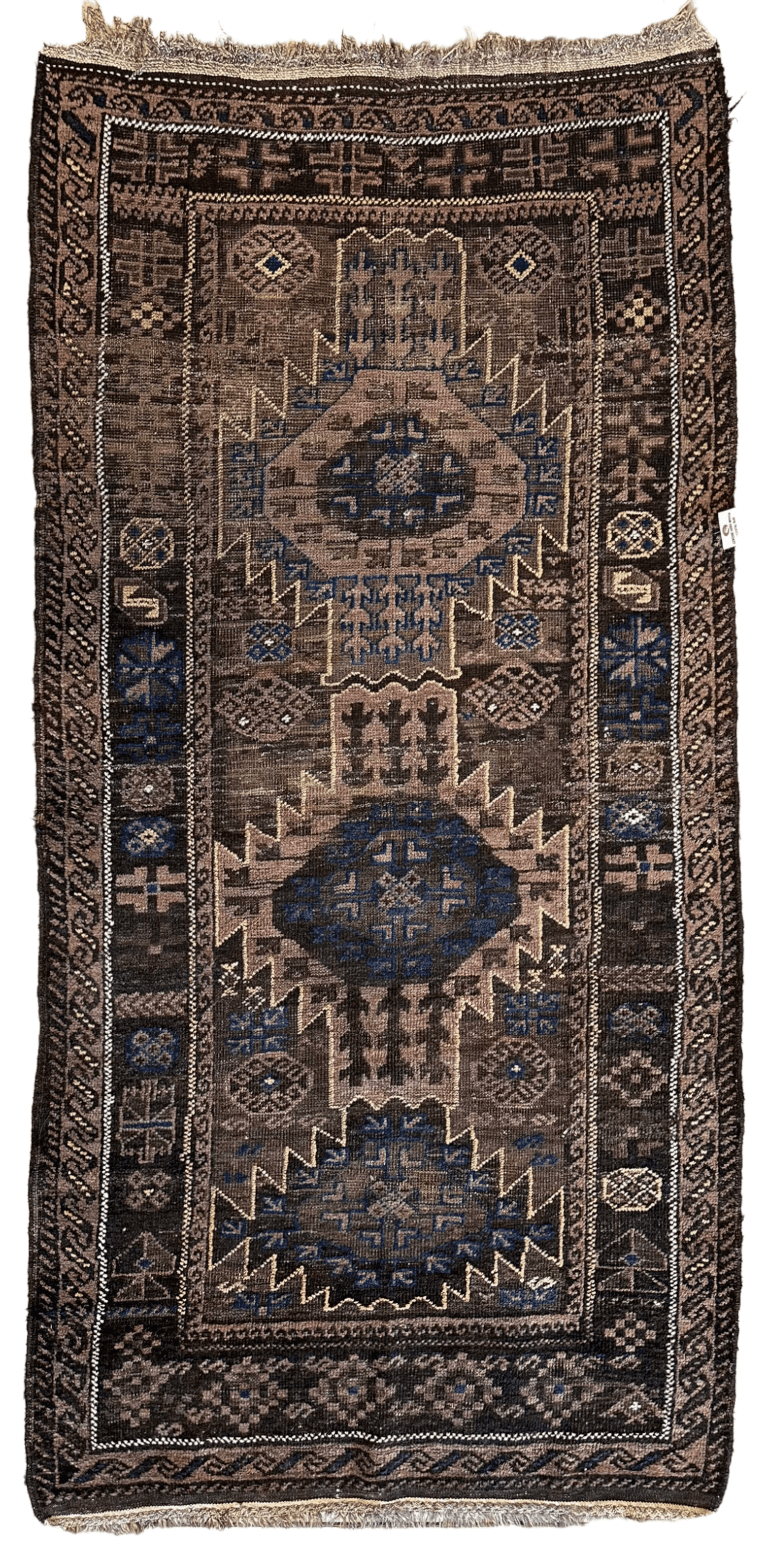 Antique 1880s Primitive Tribal Baluch Wool Rug 3’x6’4” - Tampa Home & Garden Store