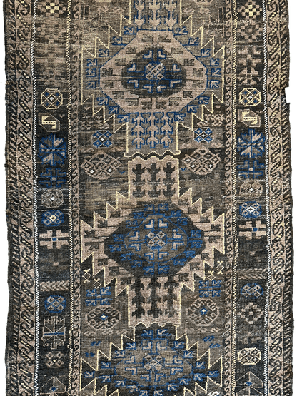 Antique 1880s Primitive Tribal Baluch Wool Rug 3’x6’4” - Tampa Home & Garden Store