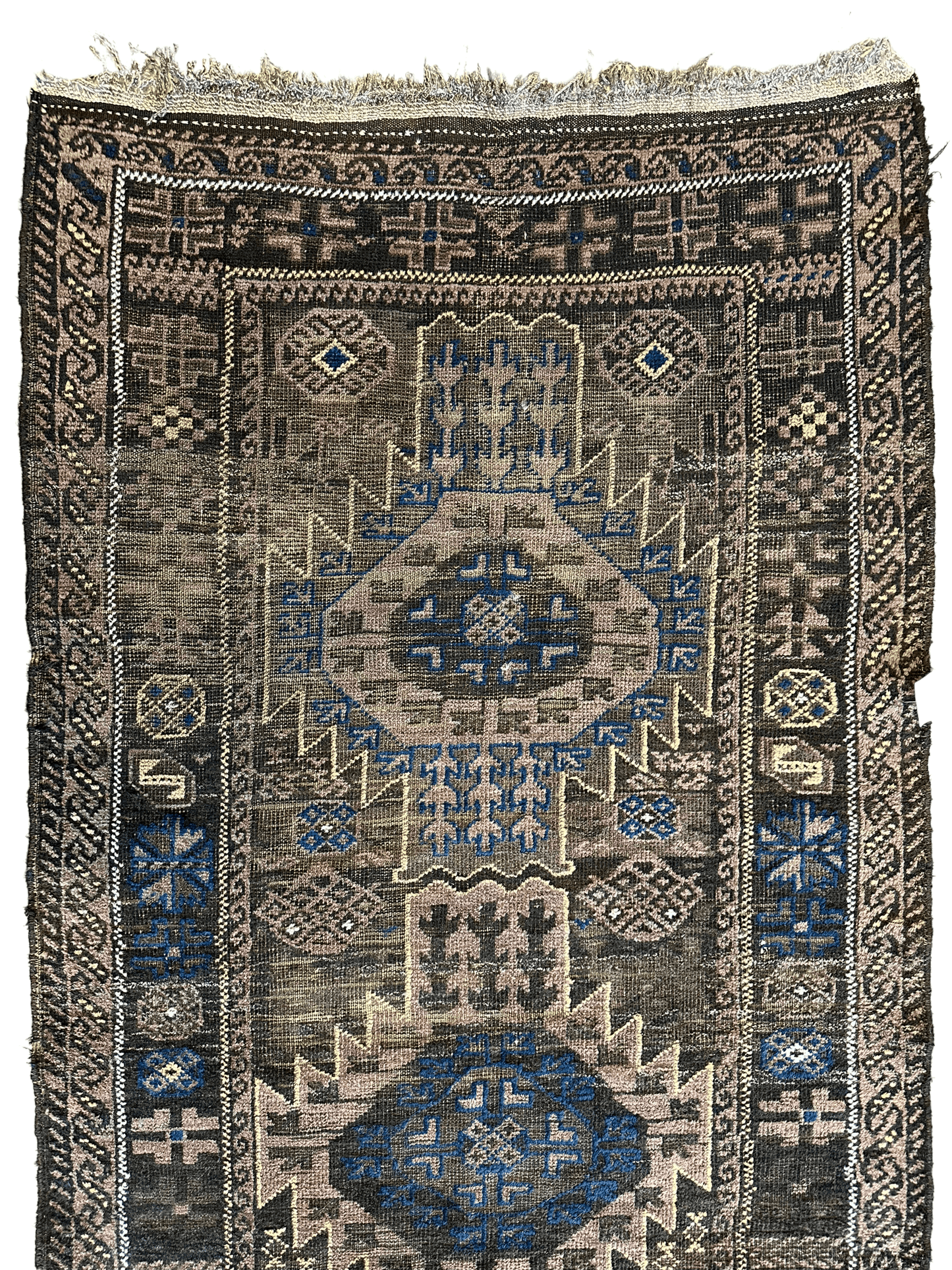Antique 1880s Primitive Tribal Baluch Wool Rug 3’x6’4” - Tampa Home & Garden Store