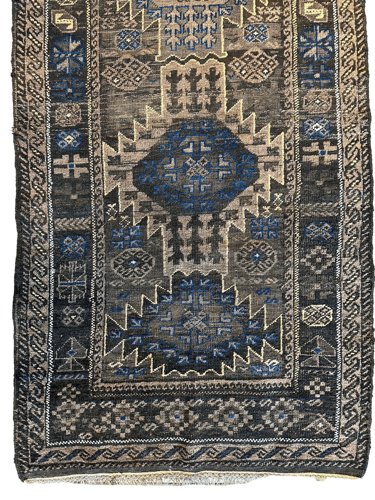 Antique 1880s Primitive Tribal Baluch Wool Rug 3’x6’4” - Tampa Home & Garden Store