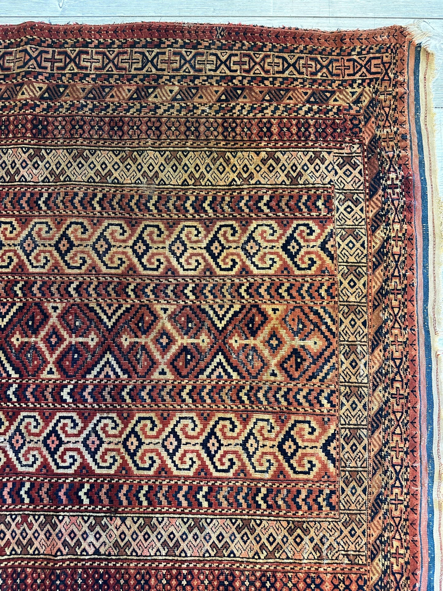 Antique 1890’s Turkoman Prayer Rug or Namazlyk 4’ x 5’2” - Tampa Home & Garden Store