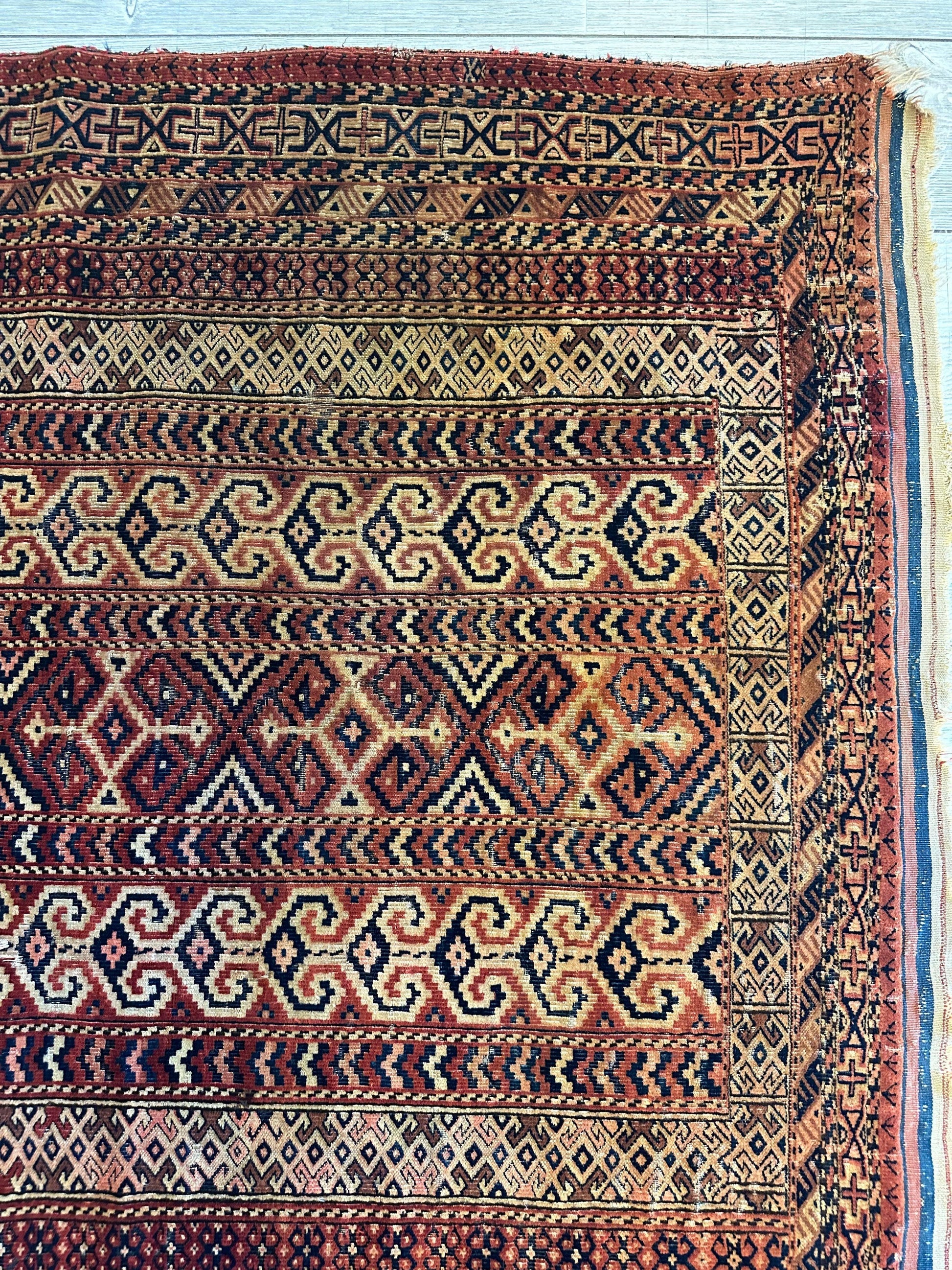 Antique 1890’s Turkoman Prayer Rug or Namazlyk 4’ x 5’2” - Tampa Home & Garden Store