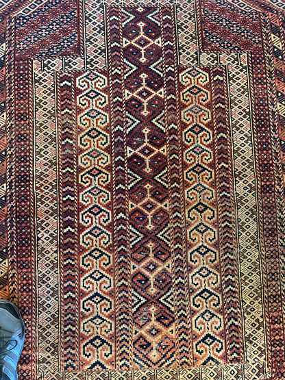 Antique 1890’s Turkoman Prayer Rug or Namazlyk 4’ x 5’2” - Tampa Home & Garden Store