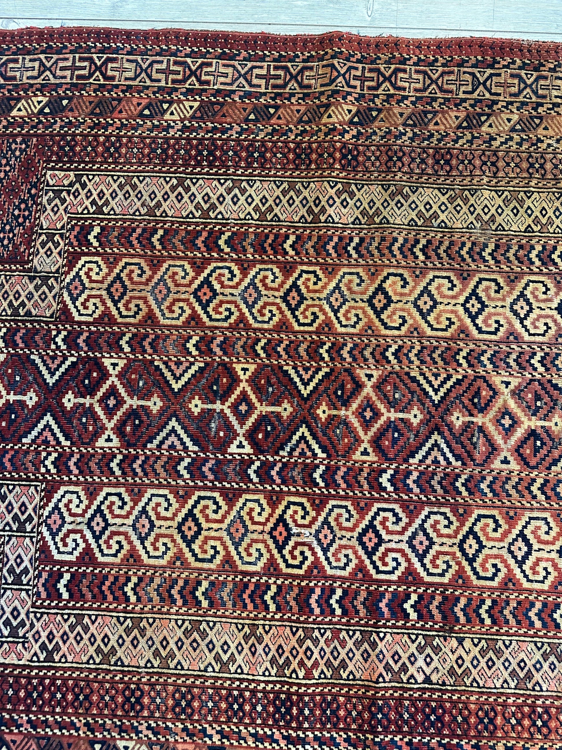 Antique 1890’s Turkoman Prayer Rug or Namazlyk 4’ x 5’2” - Tampa Home & Garden Store