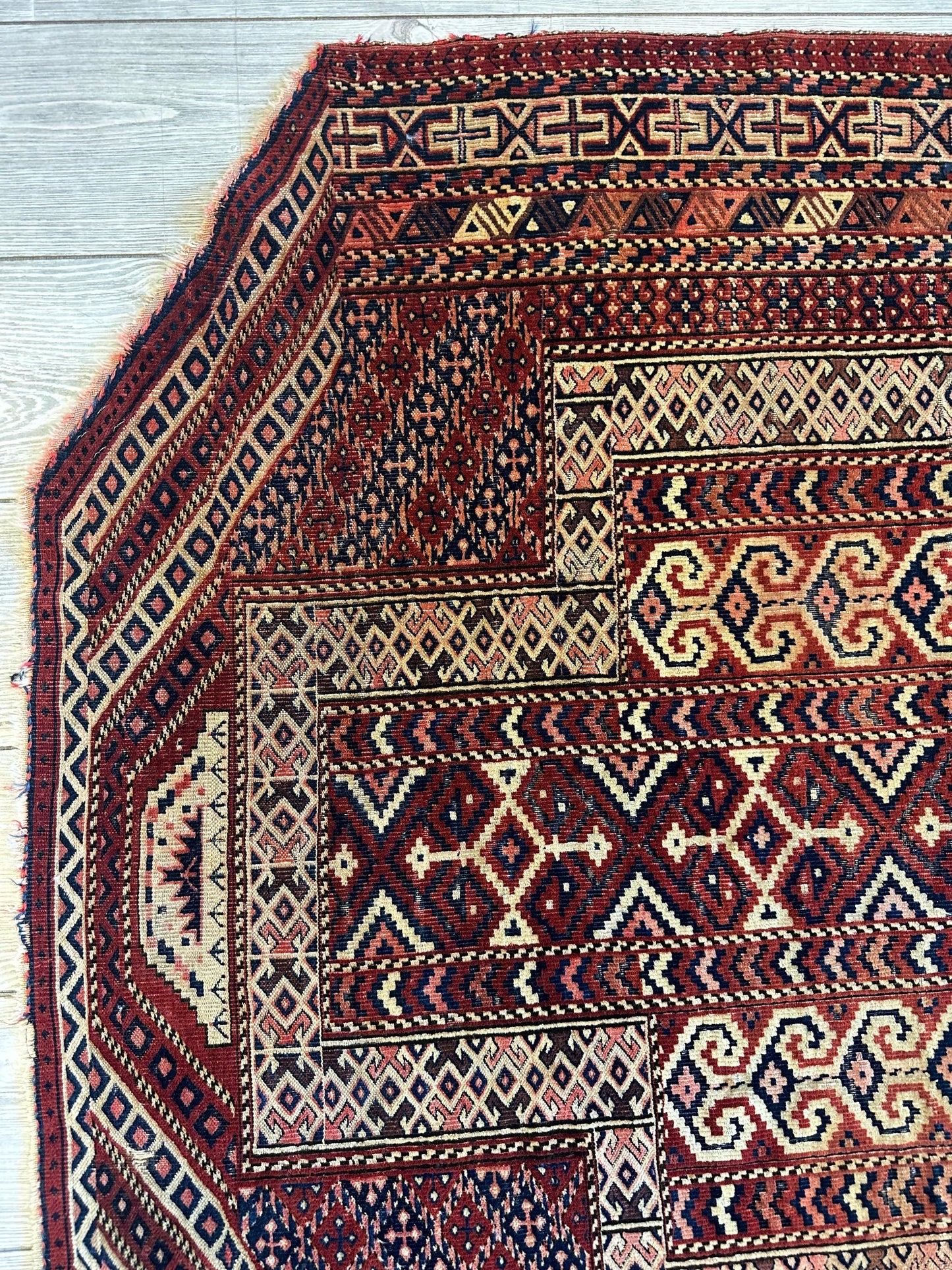 Antique 1890’s Turkoman Prayer Rug or Namazlyk 4’ x 5’2” - Tampa Home & Garden Store