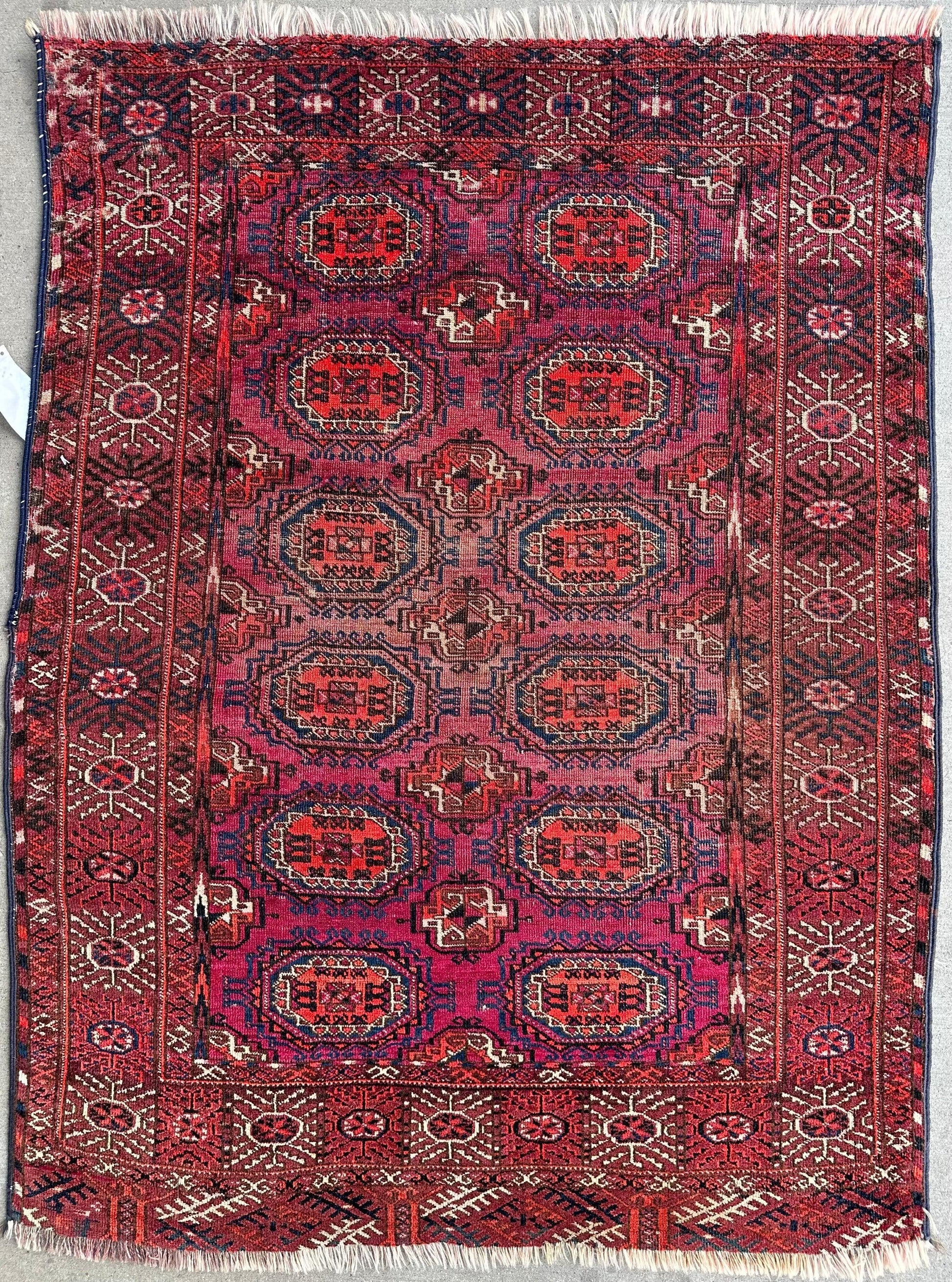 Antique 1910’s Tribal Turkoman Rug 3’ x 4’1” - Tampa Home & Garden Store