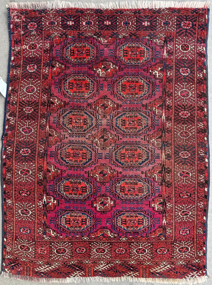 Antique 1910’s Tribal Turkoman Rug 3’ x 4’1” - Tampa Home & Garden Store