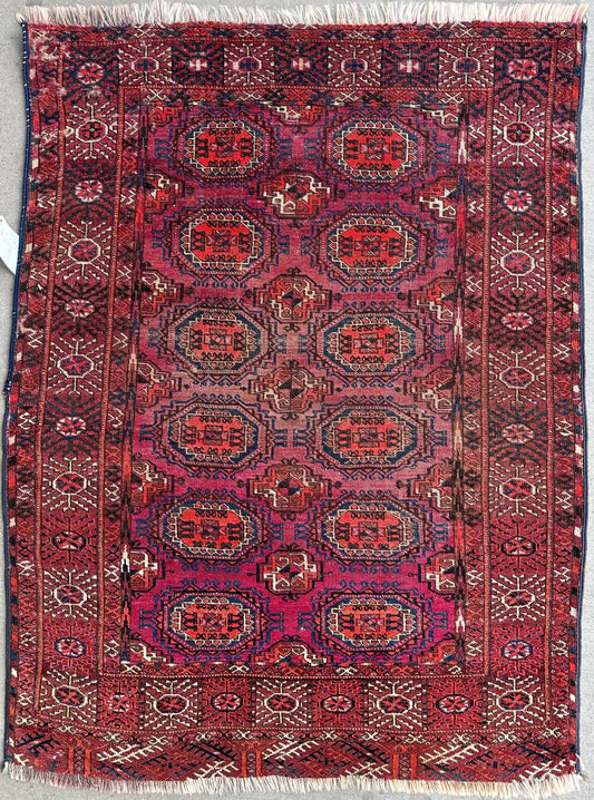 Antique 1910’s Tribal Turkoman Rug 3’ x 4’1” - Tampa Home & Garden Store