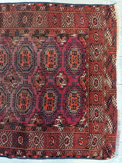 Antique 1910’s Tribal Turkoman Rug 3’ x 4’1” - Tampa Home & Garden Store