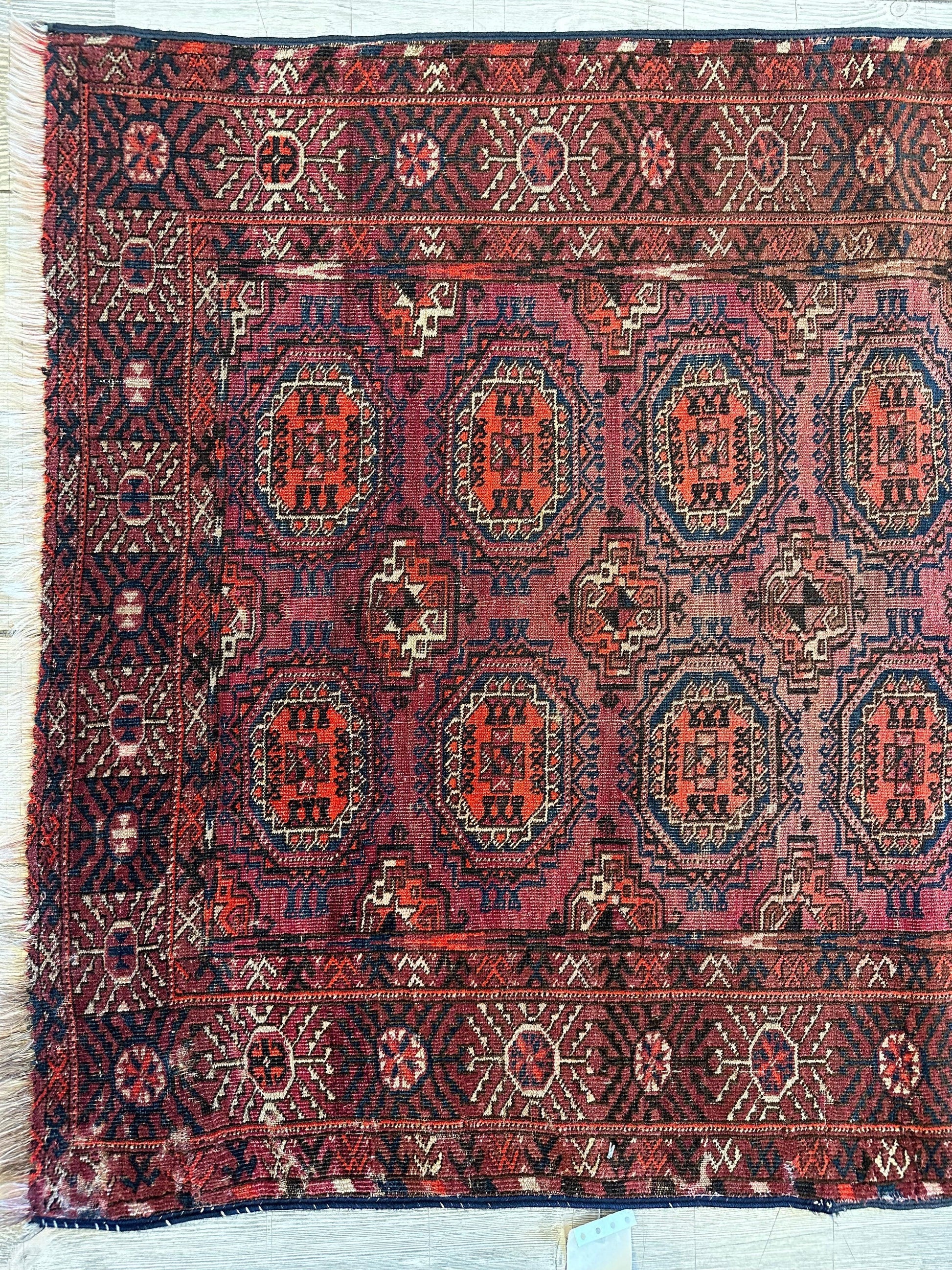 Antique 1910’s Tribal Turkoman Rug 3’ x 4’1” - Tampa Home & Garden Store