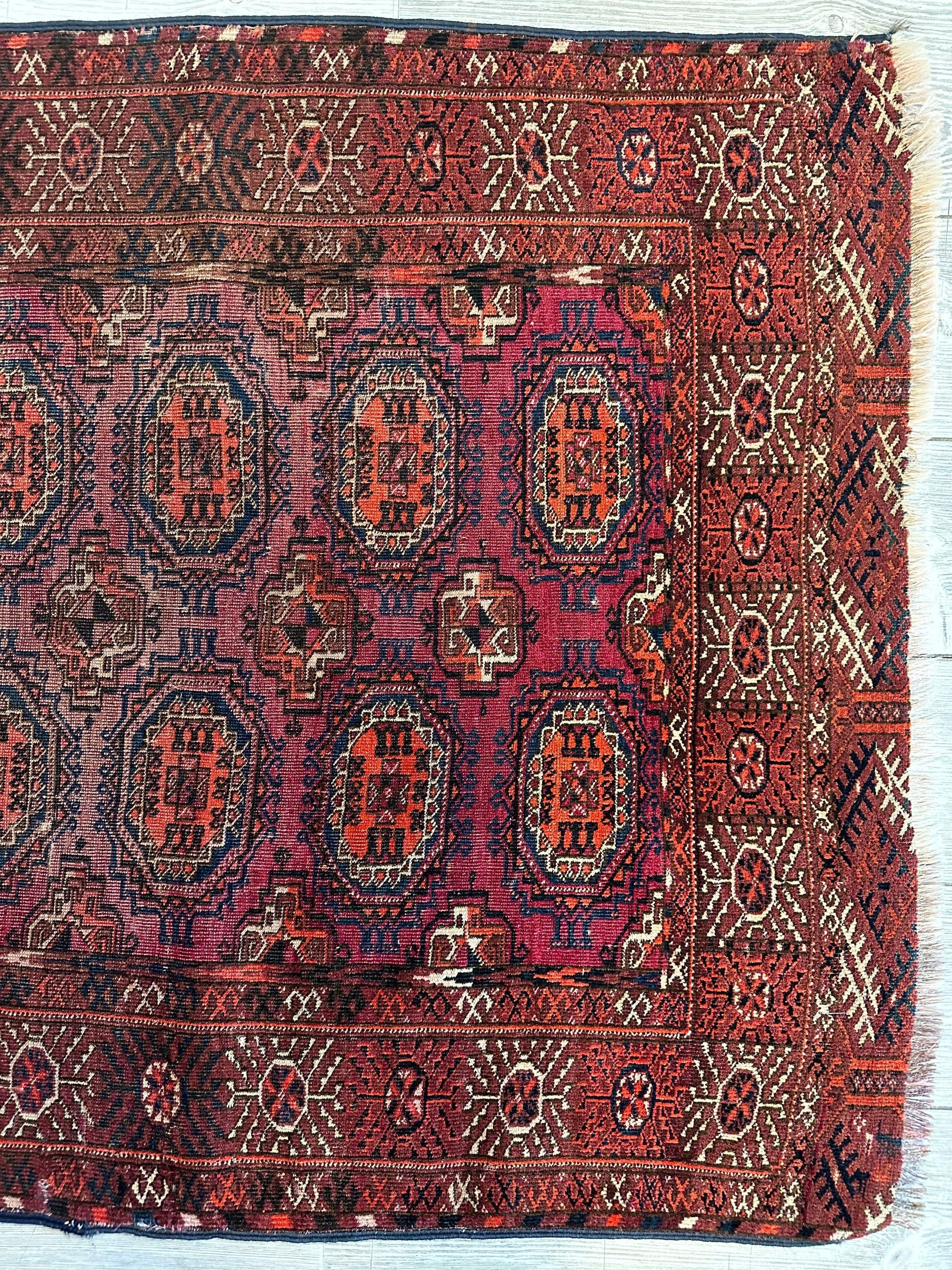 Antique 1910’s Tribal Turkoman Rug 3’ x 4’1” - Tampa Home & Garden Store