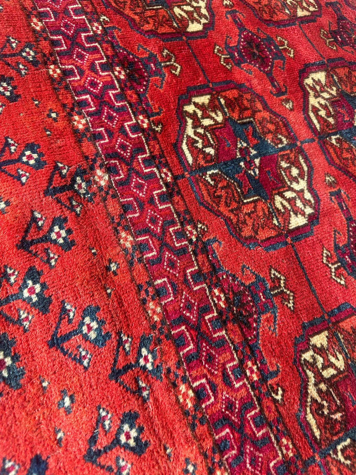 Antique 1920’s Tribal Turkoman Tekke Wedding Rug 3’4” x 4’1” - Tampa Home & Garden Store