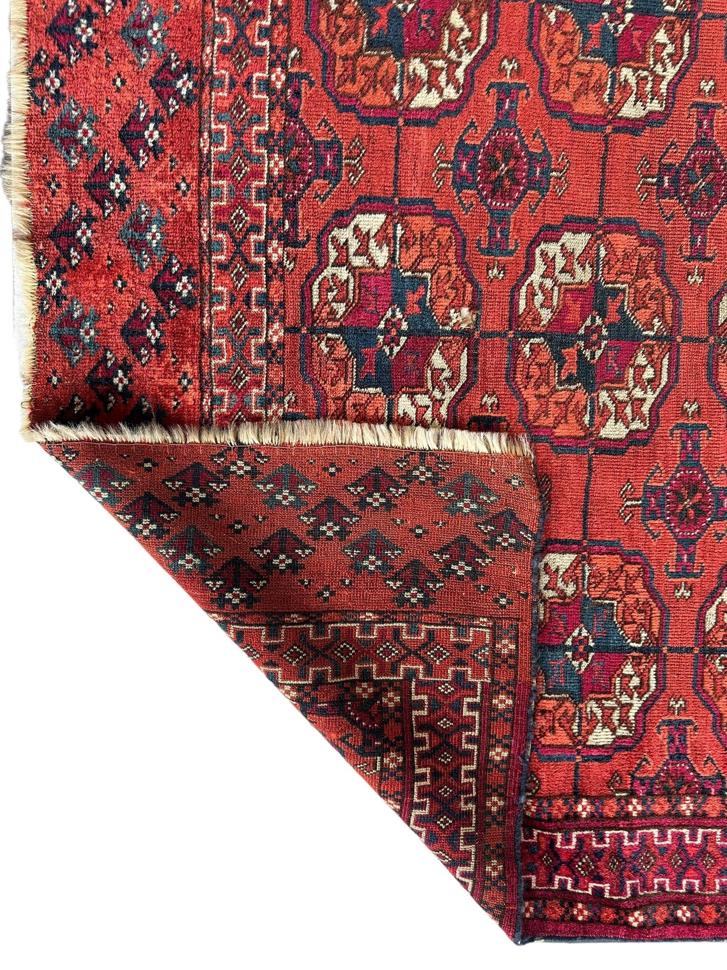 Antique 1920’s Tribal Turkoman Tekke Wedding Rug 3’4” x 4’1” - Tampa Home & Garden Store