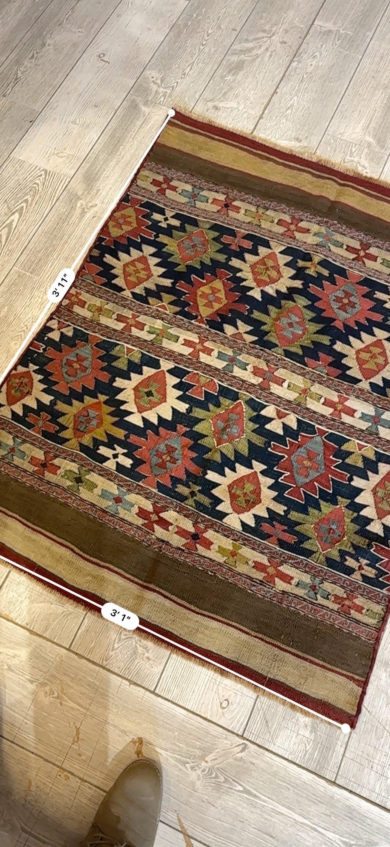 Antique 19th Century Caucasian Shahsavan Rug Rug 3’ x 4’ - Tampa Home & Garden Store