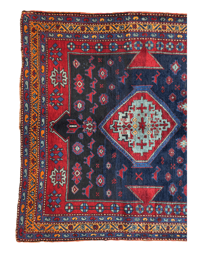 Antique 19th Century Handwoven Kazak Tribal Rug 5’ x 8’ - Tampa Home & Garden Store