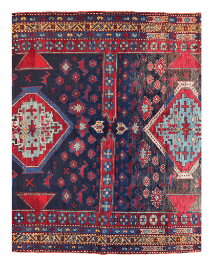 Antique 19th Century Handwoven Kazak Tribal Rug 5’ x 8’ - Tampa Home & Garden Store