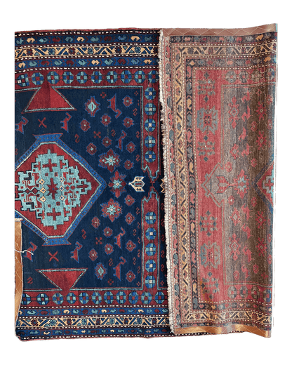 Antique 19th Century Handwoven Kazak Tribal Rug 5’ x 8’ - Tampa Home & Garden Store