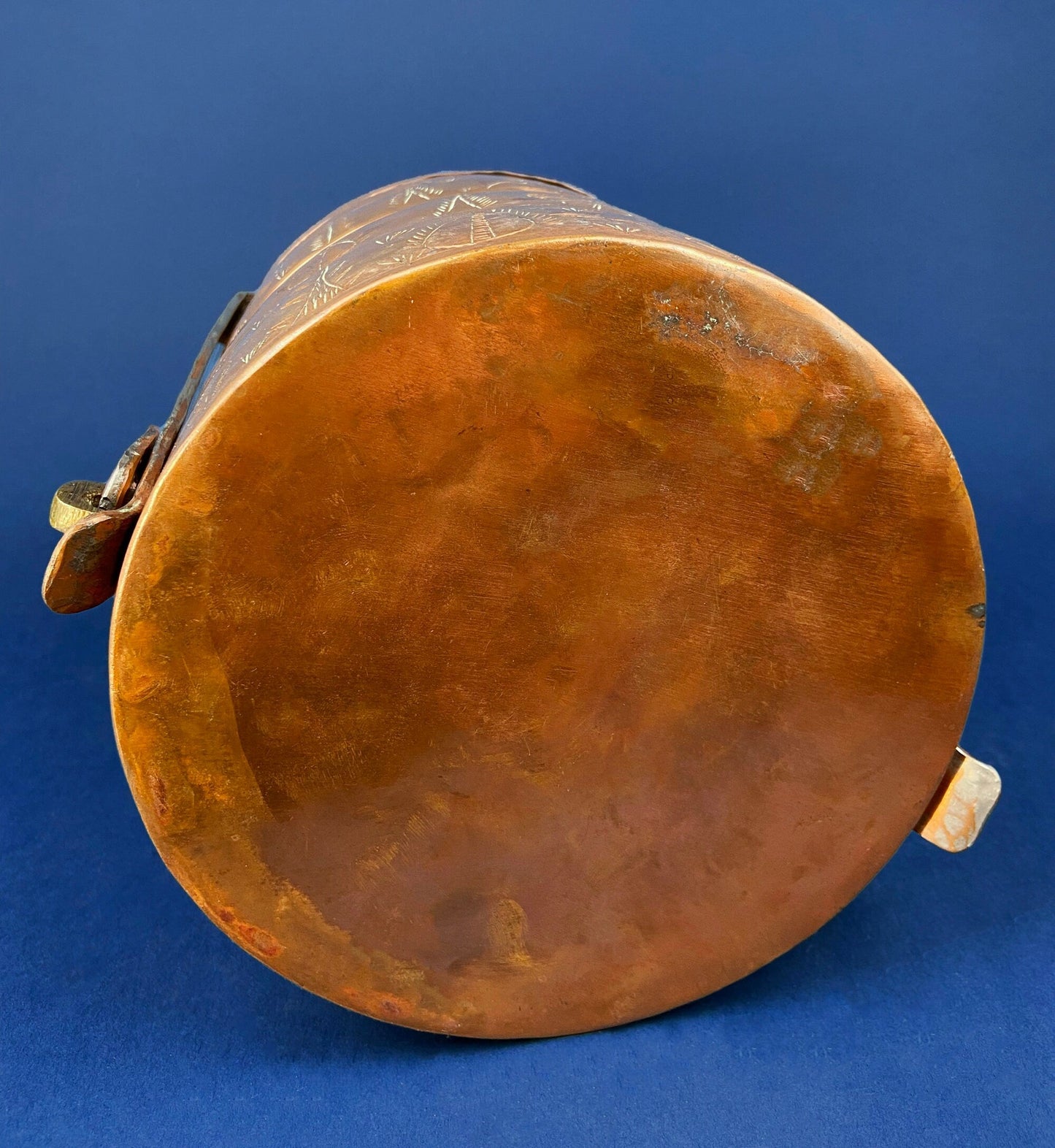 Antique 19th-century Copper and Brass Turkish 4 Stacking Bowls Lunch Box with Handle. Vintage Gifts. - Tampa Home & Garden Store