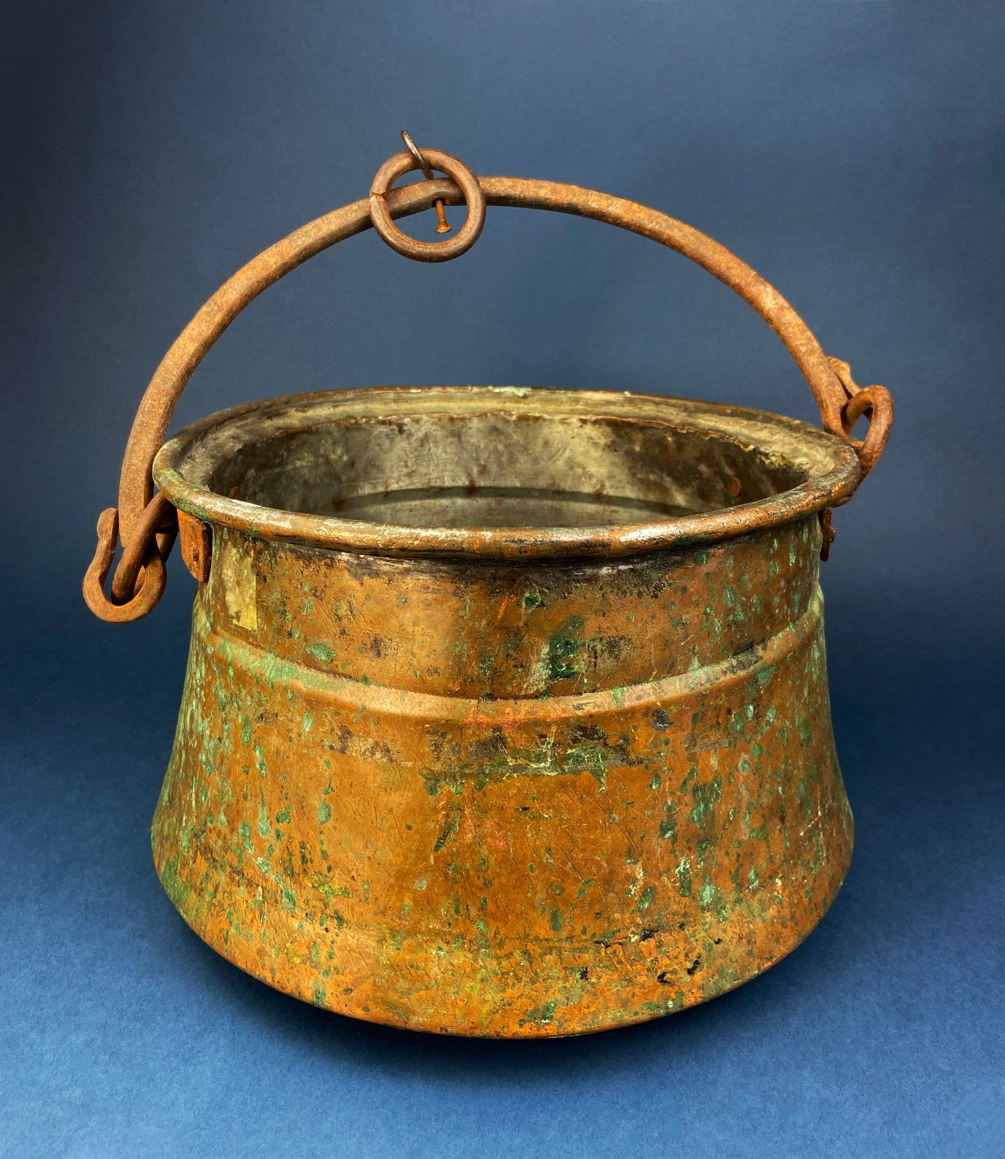 Antique 19th-century Copper and Brass Turkish 4 Stacking Bowls Lunch Box with Handle. Vintage Gifts. - Tampa Home & Garden Store